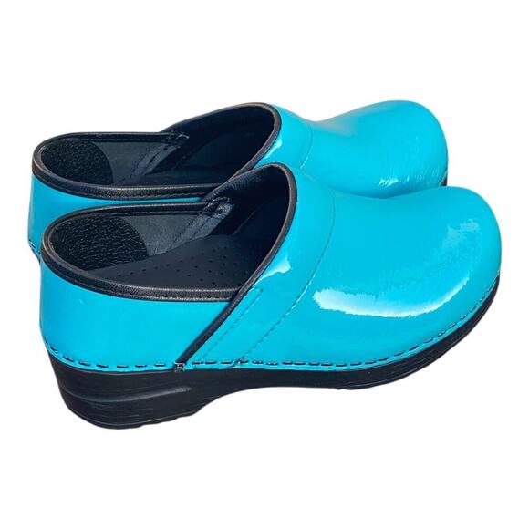Sanita Clogs Womens Turquoise Patent Leather Slip-On Nurse Shoes Size EUR 35 US4 - Picture 14 of 15